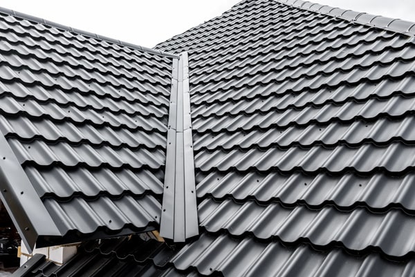 Metal tiles roof on a home.