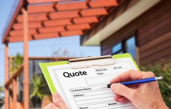 Roofing estimates include type of material and warranties.